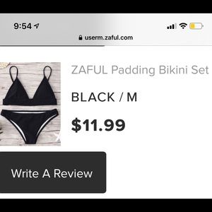 BRAND NEW BLACK ZAFUL BIKINI